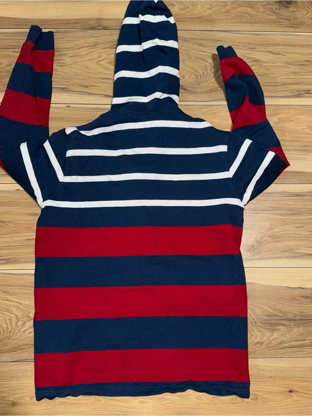 Teamspirit Emo Grunge Striped Hoodie Skater Band Long Sleeve Shirt Hoodie sz Med